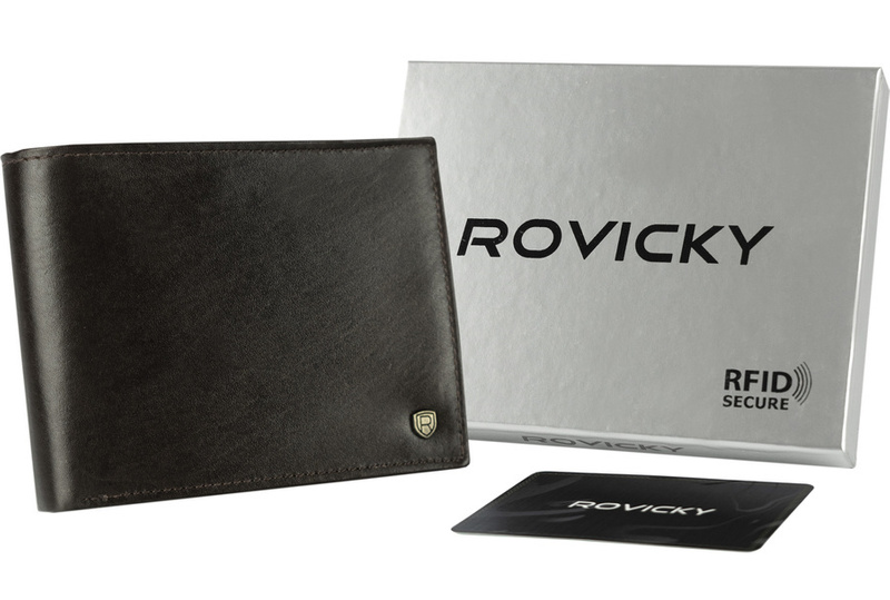 Skórzany męski portfel Rovicky N61-RVT RFID