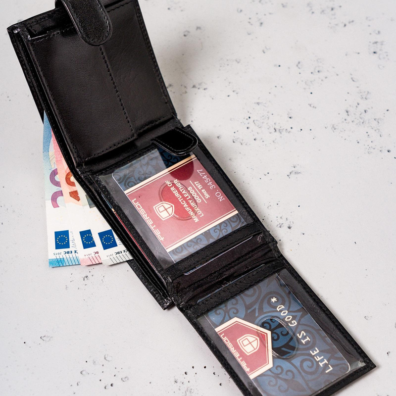 Skórzany męski portfel Peterson PTN 366Z 2-1-1