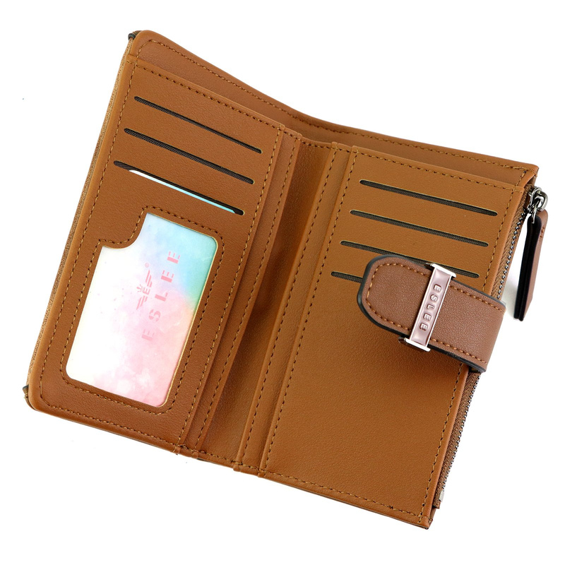 Eslee Duży Portfel Damski Podłużny Pionowy Skóra Eko Na Zatrzask