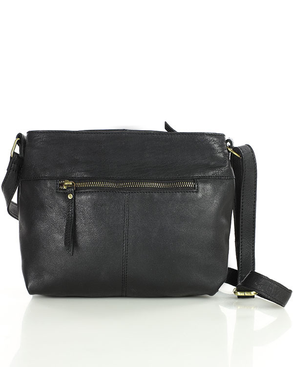 Torebka skórzana listonoszka damska messenger bag - MARCO MAZZINI czarny
