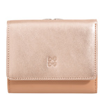 DuDu portmonetka damska skóra naturalna mały portfel kompaktowy zatrzask