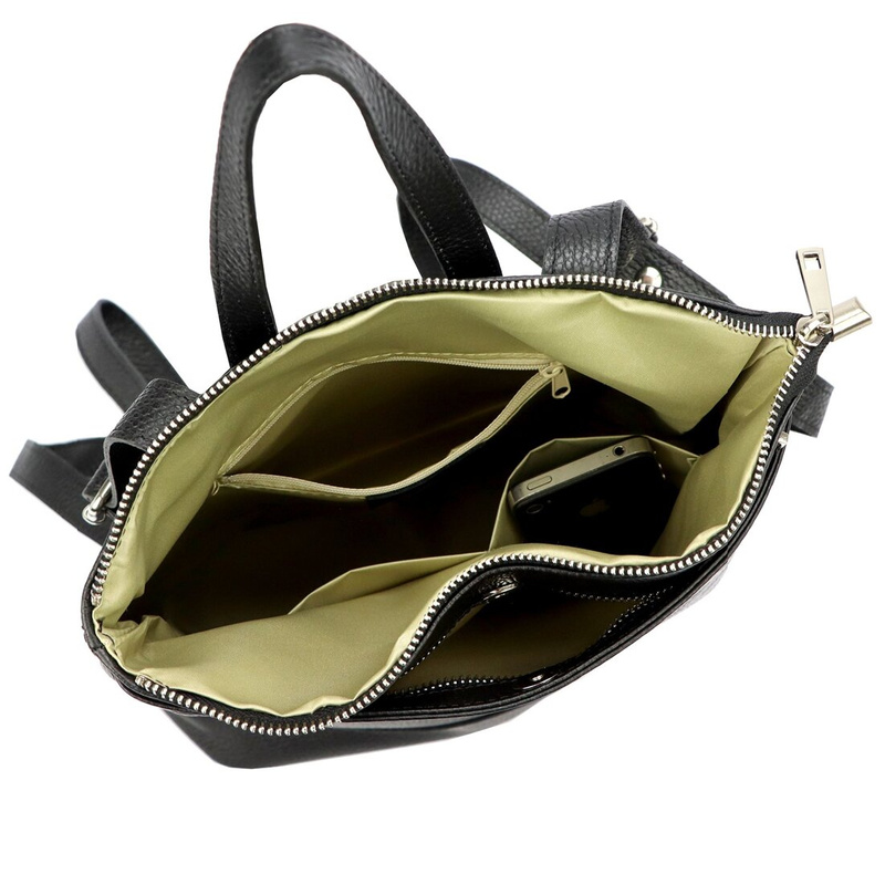 Luka Skórzany damski miejski plecak na ramię z kieszeniami pojemny