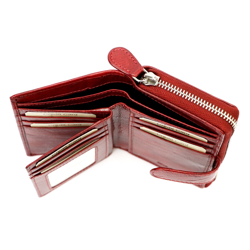 EL FORREST pionowa portmonetka skóra naturalna skórzany portfel RFID