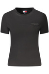 TOMMY HILFIGER DAMSKI T-SHIRT Z KRÓTKIM RĘKAWEM W KOLORZE CZARNYM