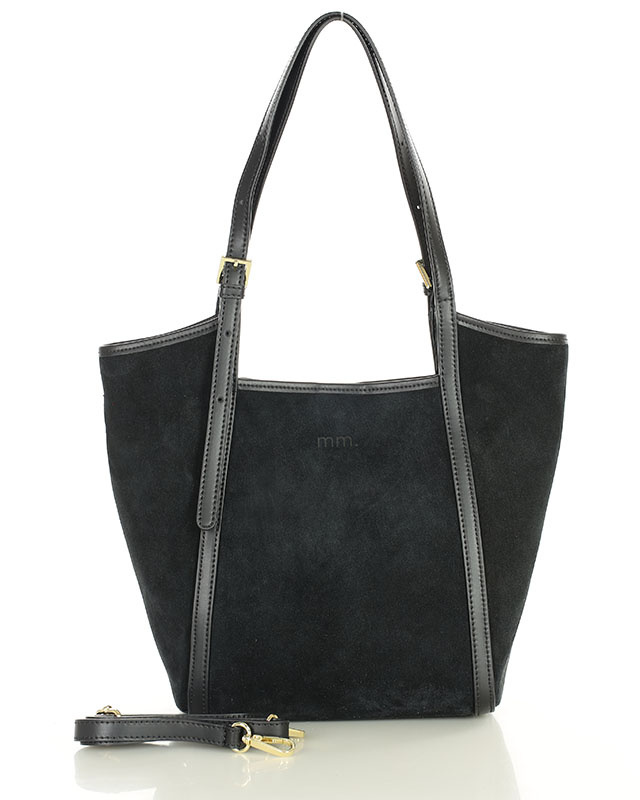 Torebka damska worek hobo bag skóra naturalna - MARCO MAZZINI czarna