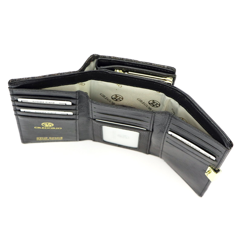 Klasyczny Skórzany damski portfel ze wzorem węża