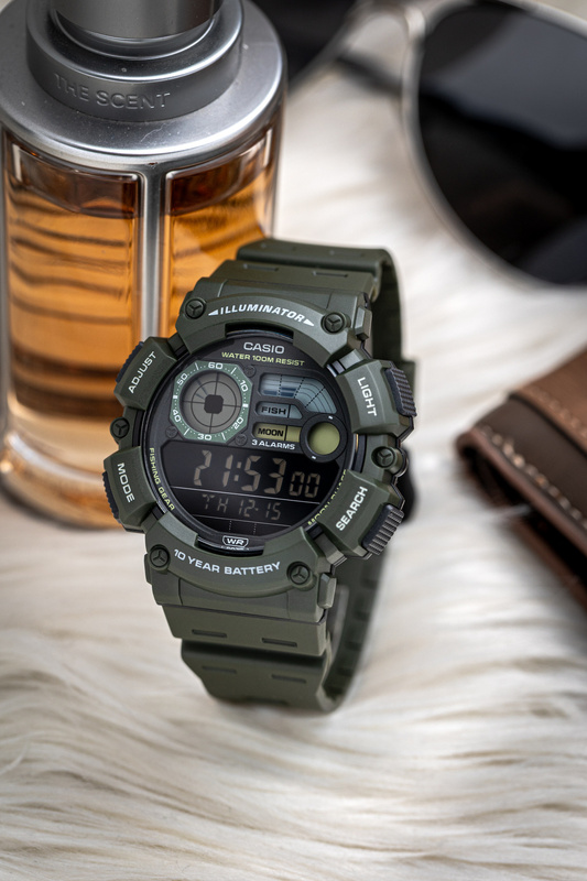 ZEGAREK MĘSKI CASIO Digital Moonphase WS-1500H-3B + BOX