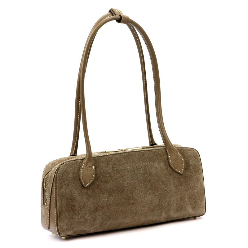 Damska mała zamszowa zgrabna torebka na ramię modna listonoszka Luka