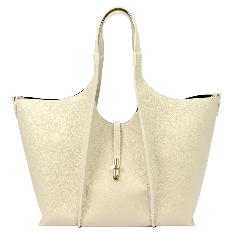 Vera Pelle damska torebka na ramię skóra naturalna shopperbag z paskiem