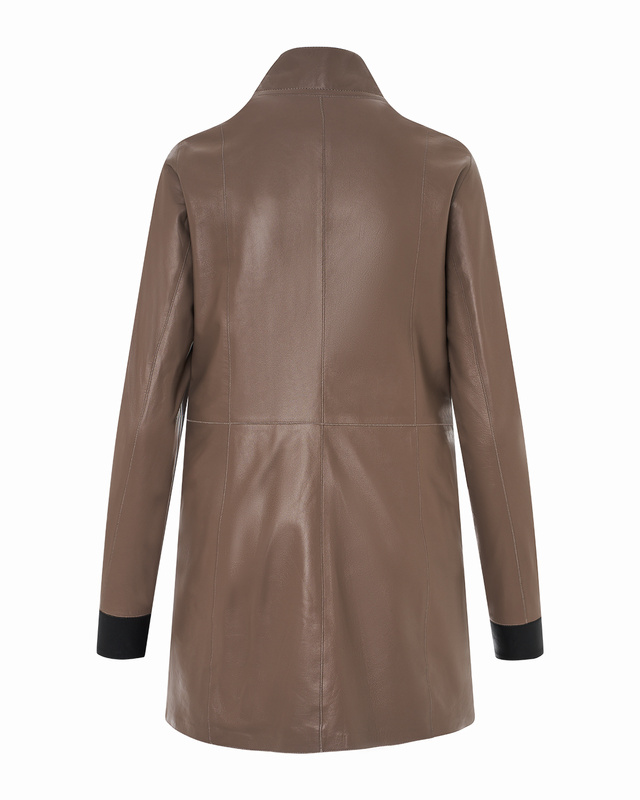 Bukowski Dwustronna damska kurtka skóra naturalna długa z kapturem