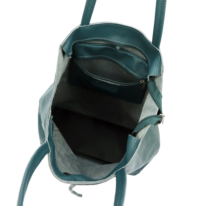 Skórzana damska shopperbag z kieszenią od MiaMore