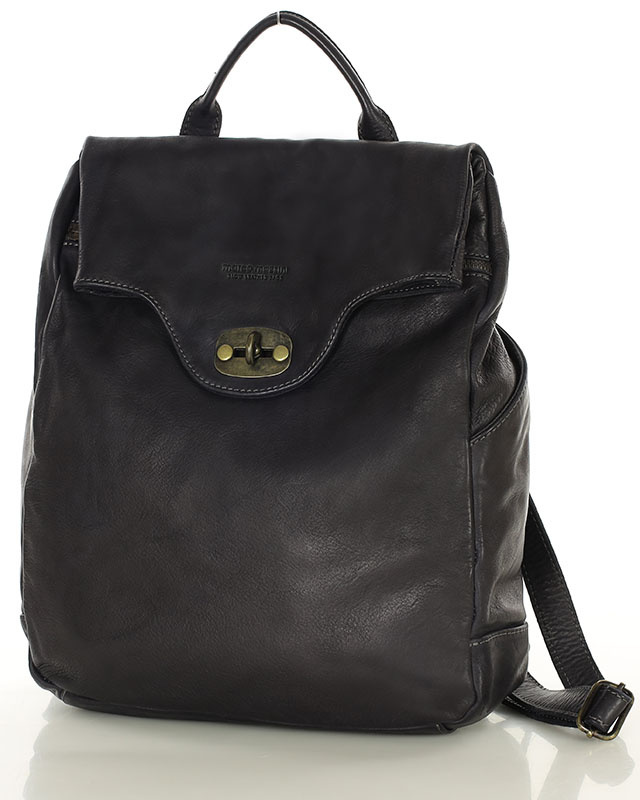 MARCO MAZZINI Duży akademicki plecak old pelle travel big czarny