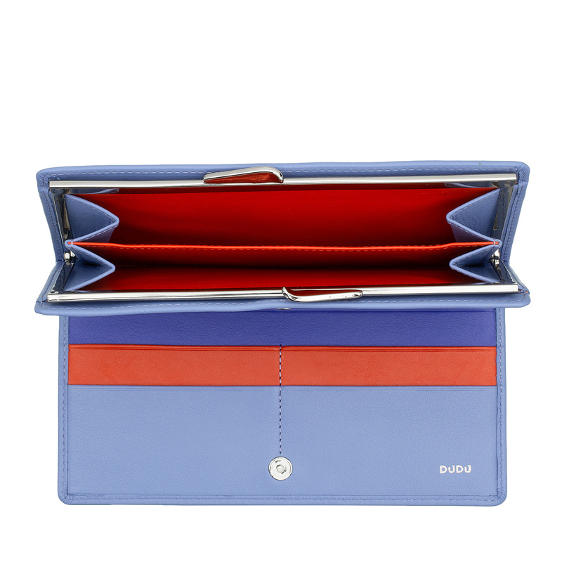 DuDu Podłużna damska portmonetka skóra naturalna podłużny duży portfel