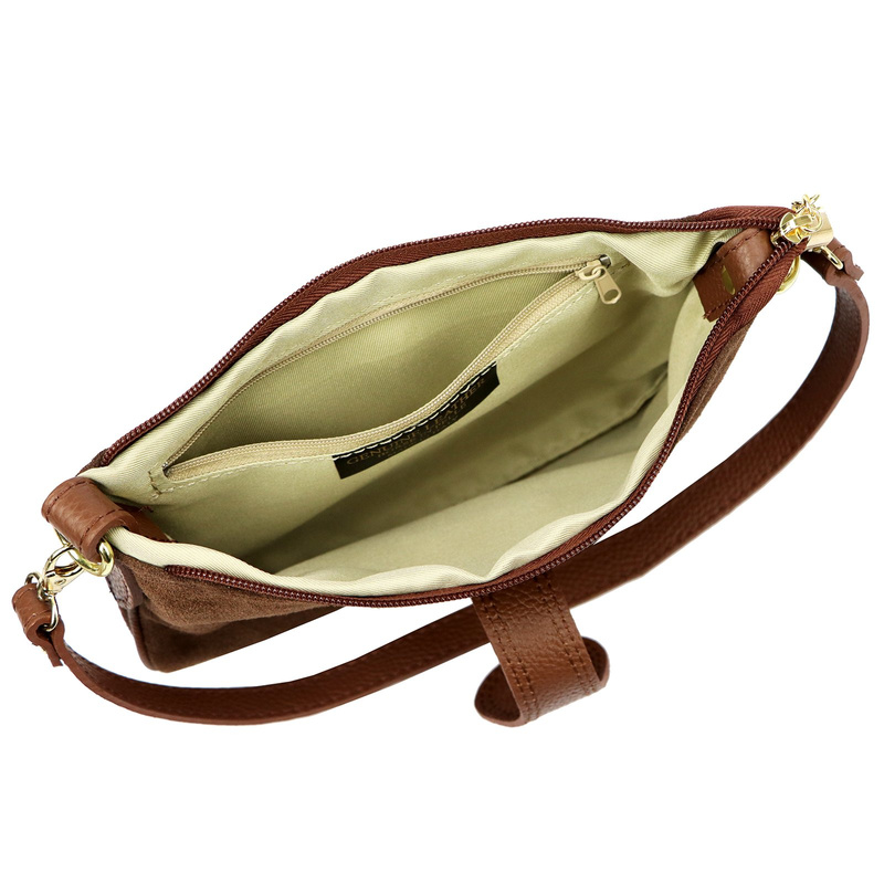 Luka Damska listonoszka torebka przez ramię ze skóry naturalnej kieszeń