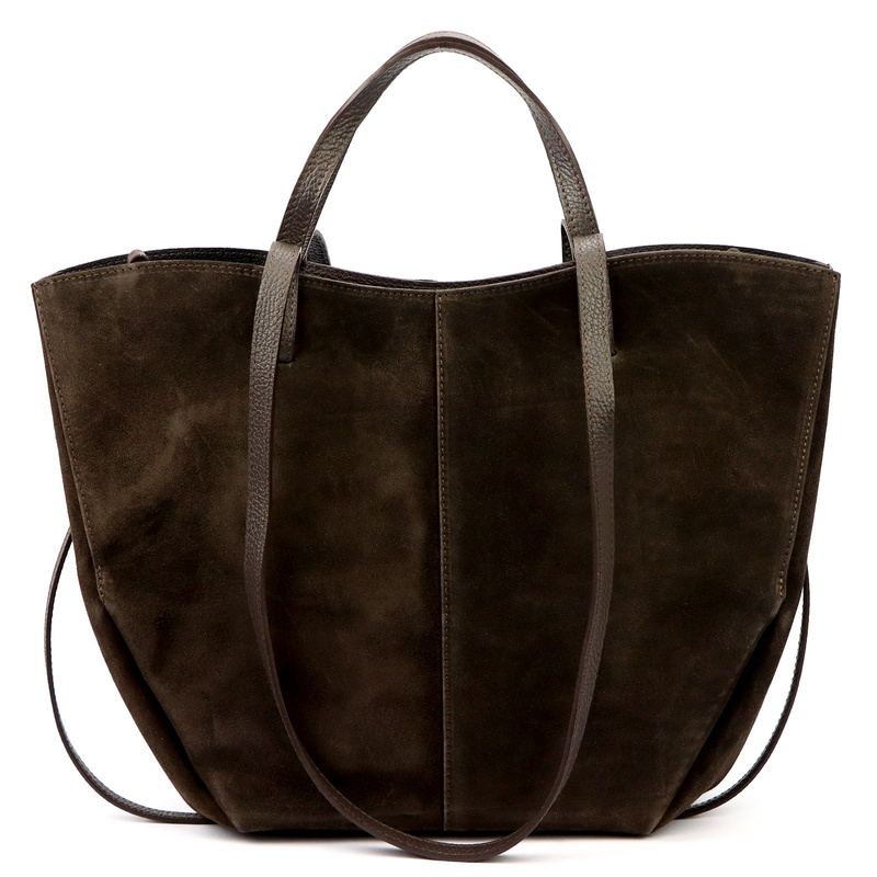 Stylowa Duża zamszowa damska shopperbag elegancka torebka na ramię Luka