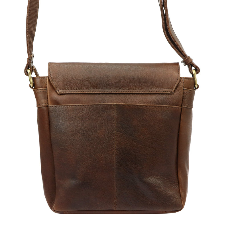 Nordee Saszetka męska z kieszeniami ze naturalnej skóry regulowany pasek