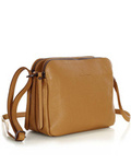 Torebka skórzana crossbody listonoszka dwie komory - MARCO MAZZINI brąz camel