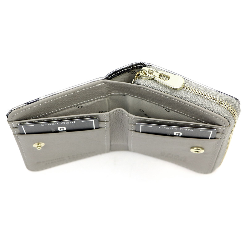 Zapinana Lakierowana zgrabna damska portmonetka w motyle Gregorio