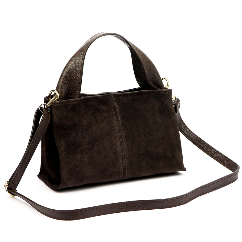 Stylowa Zamszowa damska listonoszka torebka z dopinanym paskiem od Luka