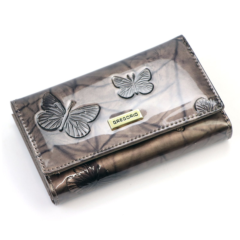 Damski podłużny portfel wzór w motyle Gregorio