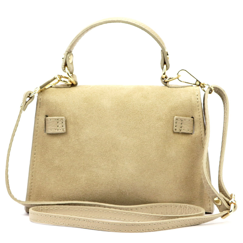 Skórzana Zamszowa damska mała listonoszka torebka na ramię z uchwytem Luka