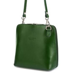 Ciemno zielona Vera Pelle mała listonoszka skórzana modna  K03