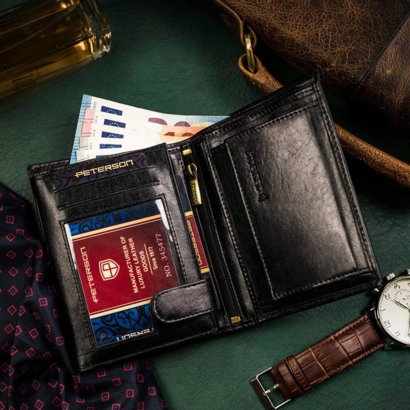 Skórzany męski portfel Peterson PTN N62-VT