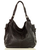 Torba skórzana wysokogatunkowa na ramię styl miejski shoulder leather bag - MARCO MAZZINI czarna