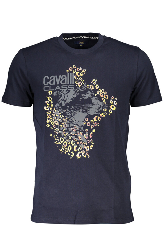 T-SHIRT CAVALLI CLASS Z KRÓTKIM RĘKAWEM MĘSKI NIEBIESKI