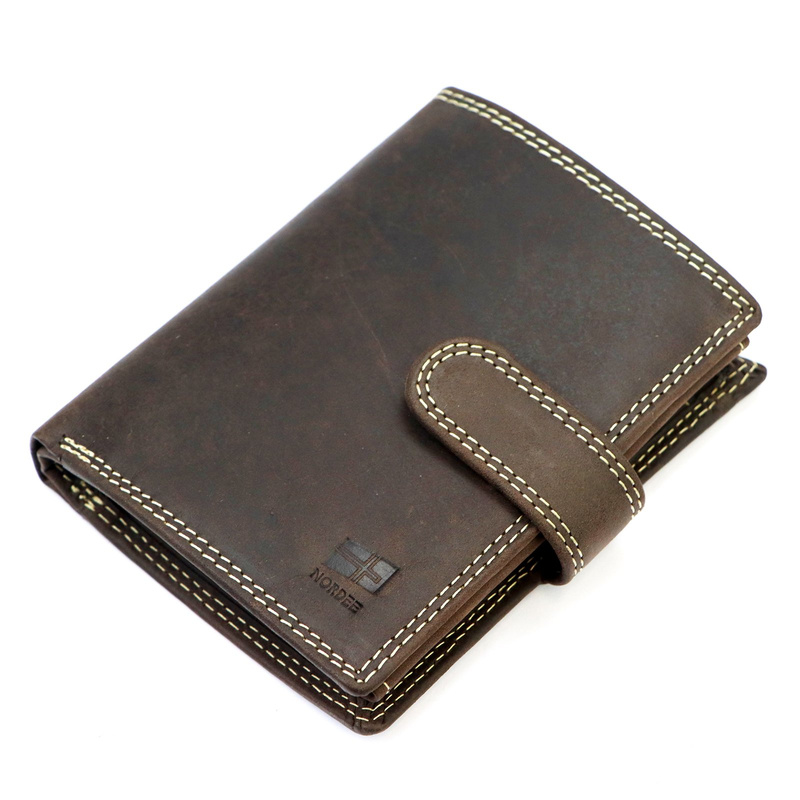 Skórzany rozbudowany stylowy męski portfel Nordee