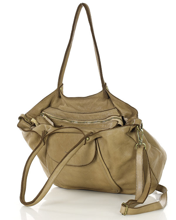MARCO MAZZINI Torebka skórzana shopper bag ispirato dalla natura brąz