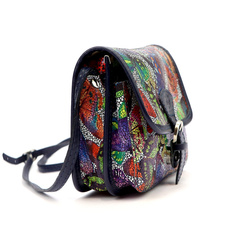 Skórzana damska listonoszka w motyle od Gregorio