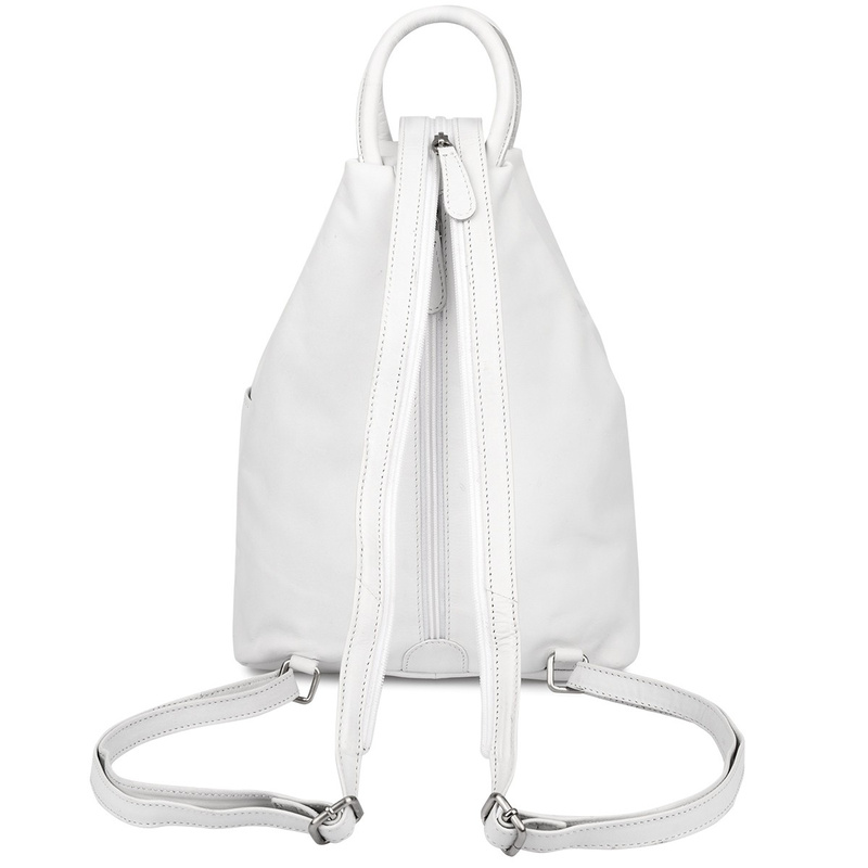 Plecak damski włoski plecaczek skórzany biały mały Beltimore T52