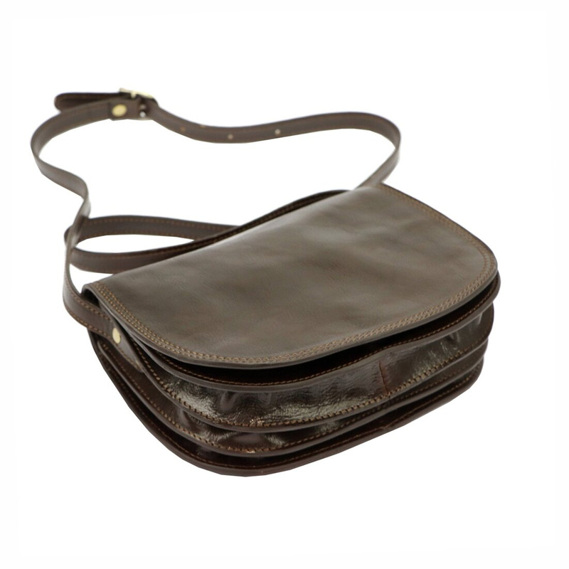 Florence Skórzana damska listonoszka przez ramię dwie komory kieszenie