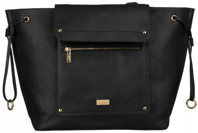 Duża, klasyczna shopperka damska ze skóry ekologicznej - Peterson