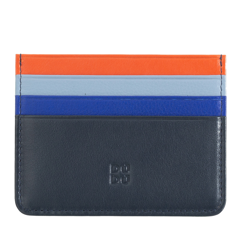 DUDU Etui na karty dokumenty skóra naturalna małe kontrastujące kolory