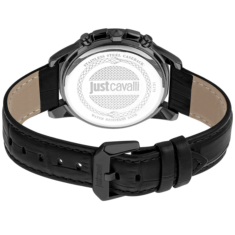 Zegarek JUST CAVALLI JC1G175L0245. Kwarcowy, Kolor czarny. Mężczyzna.