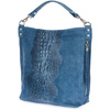 Jeansowa torebka skórzana zamszowa shopper W10