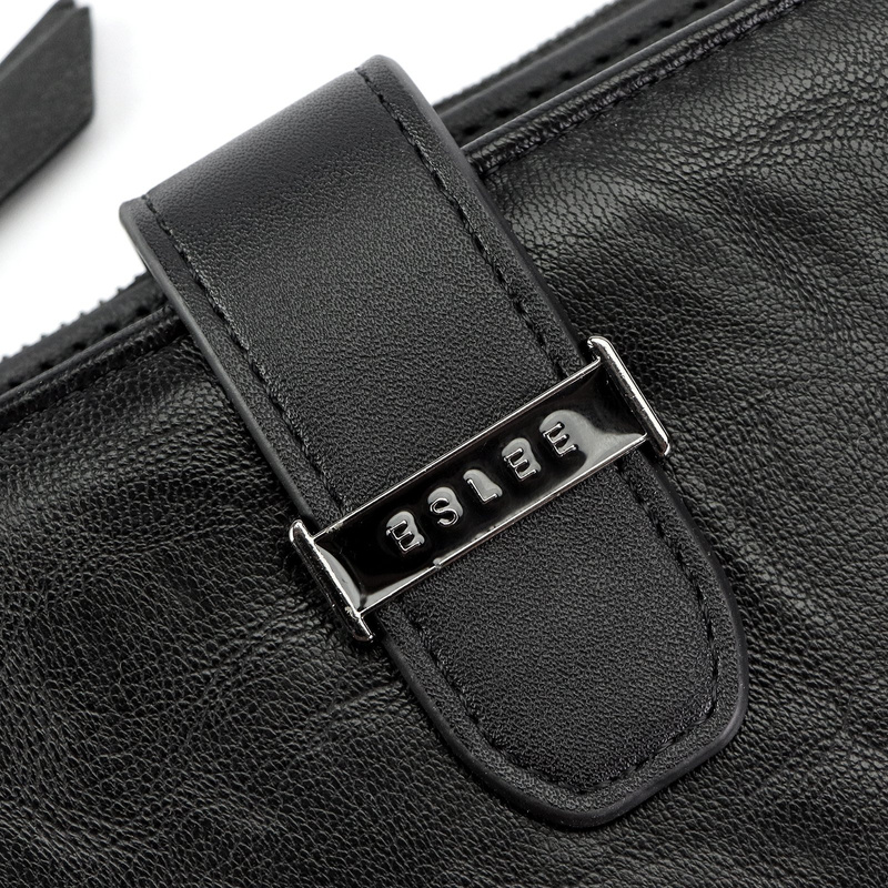 Eslee Duży Portfel Damski Podłużny Pionowy Skóra Eko Na Zatrzask