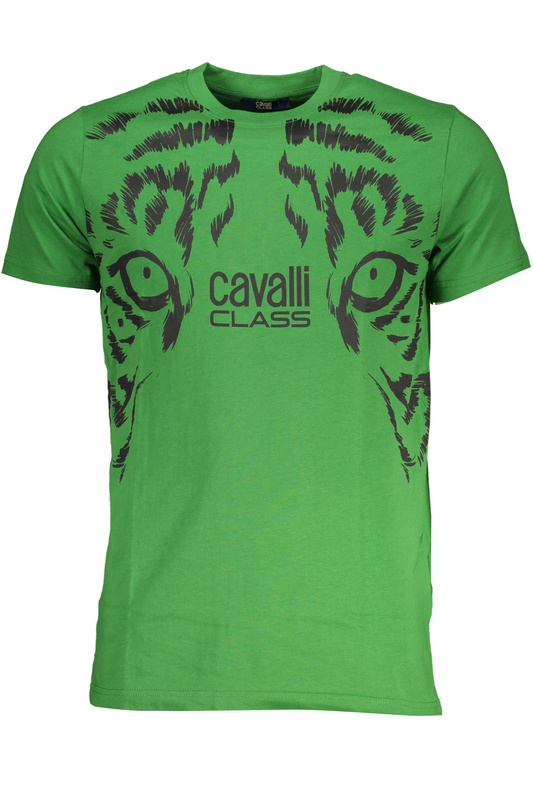 ZIELONY T-SHIRT M�SKI Z KR�TKIM R�KAWEM KLASY CAVALLI