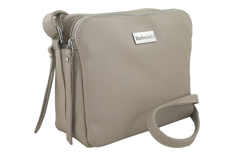 Torebka skórzana damska włoska - Beżowa