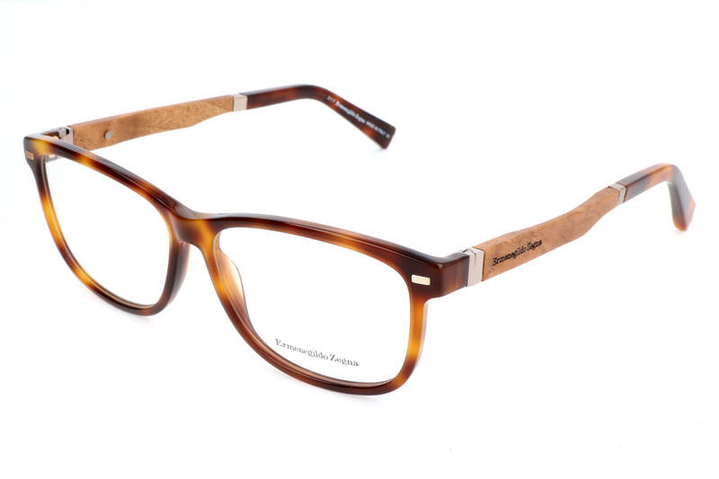 Okulary ERMENEGILDO ZEGNA EZ5062-52-57. Okulary, Kolor brązowy. Mężczyzna.