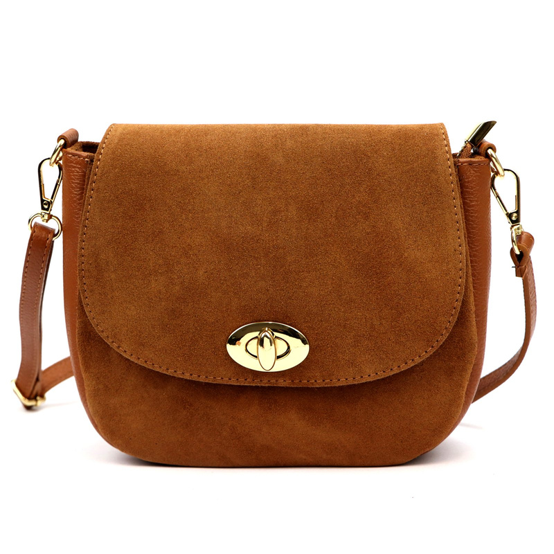 Luka damska listonoszka zamszowa skóra naturalna torebka przez ramię