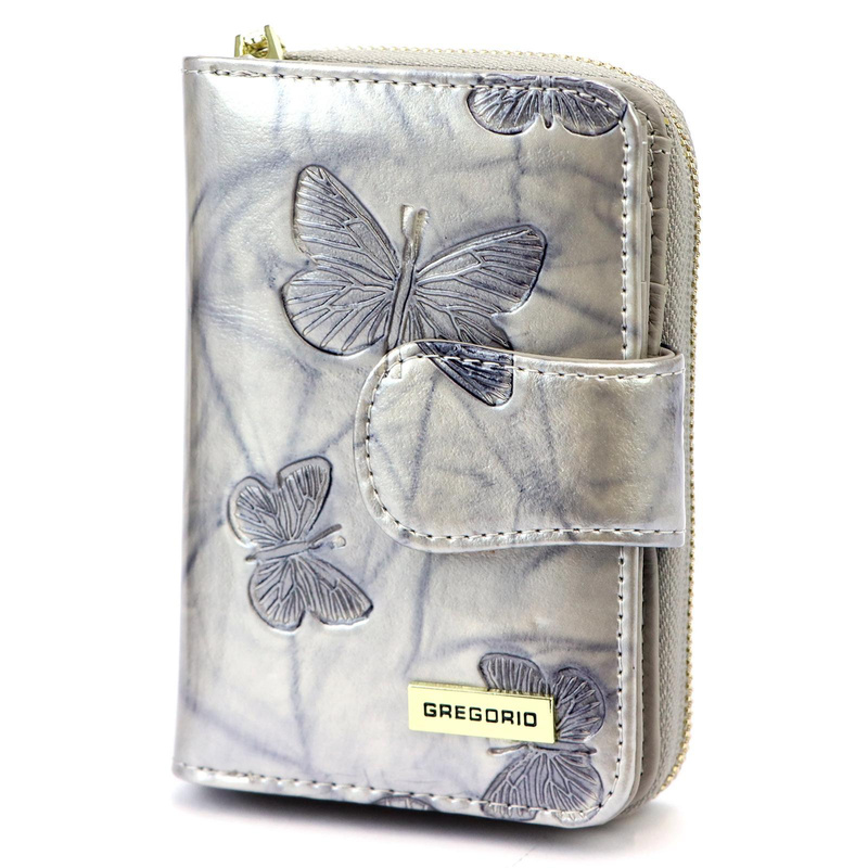 Gregorio portfel damski skóra naturalna lakierowana pionowa portmonetka