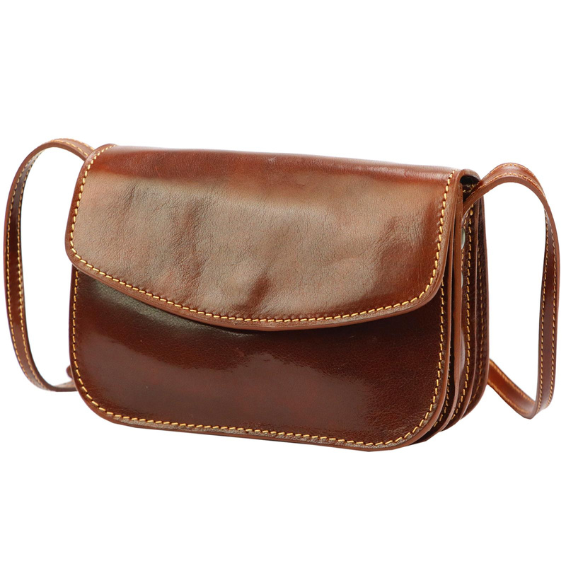 Florence Skórzana listonoszka na ramię 3 komory zamykana klapą elegancka