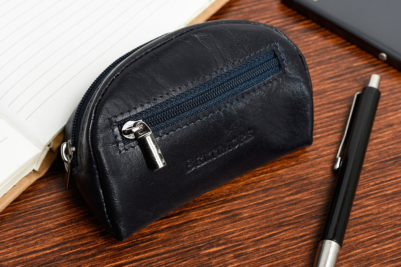 Czerwone skórzane etui na klucze pieniądze Beltimore G85