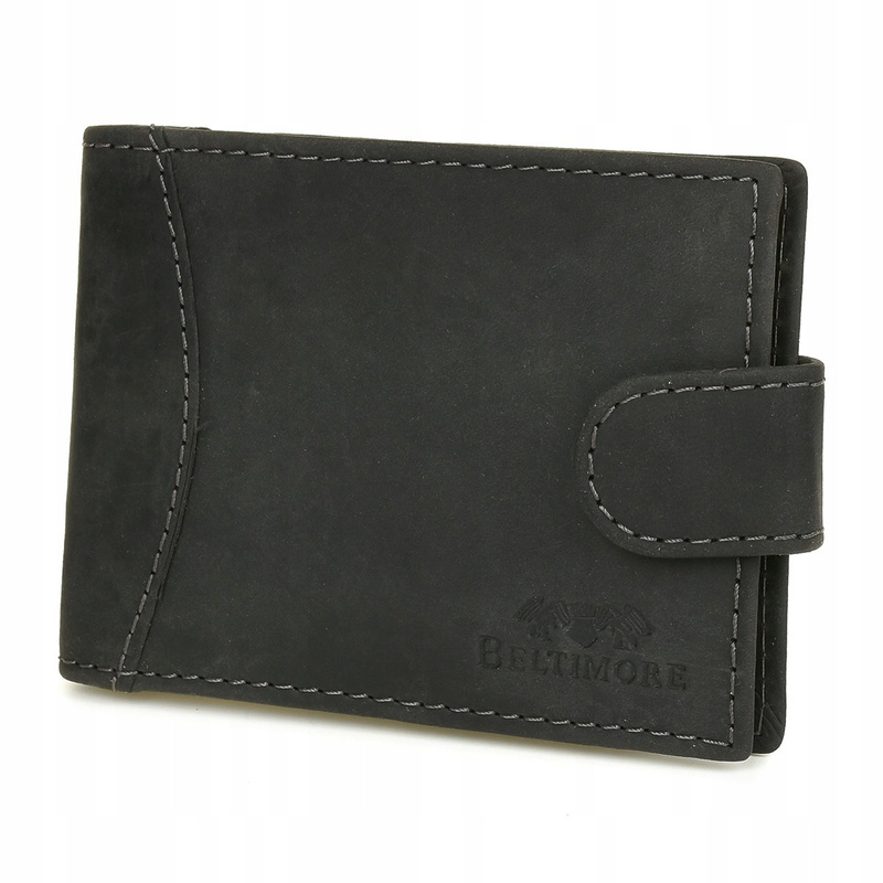 Etui skórzane na dokumenty karty wizytownik RFiD czarne C85