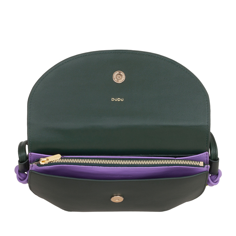 Designerska damska listonoszka skórzana torebka przez ramię z klapą DUDU