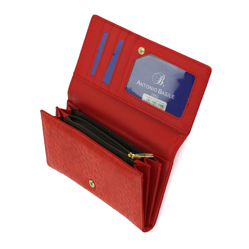 Antonio Basile damski portfel skóra ekologiczna klasyczny podłużny pojemny