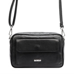 Skórzana damska listonoszka na ramię z zewnętrzną kieszenią MiaMore